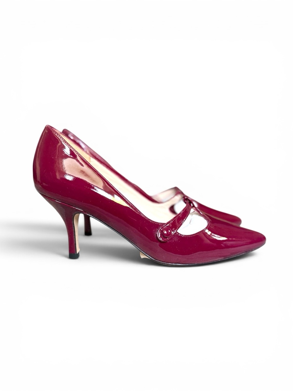Boden Wine Patent Leather Mary Jane Heels